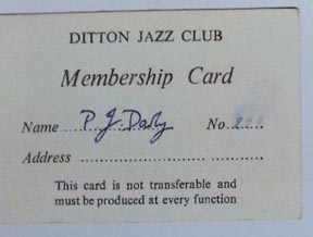 Ditton Jazz Club Card